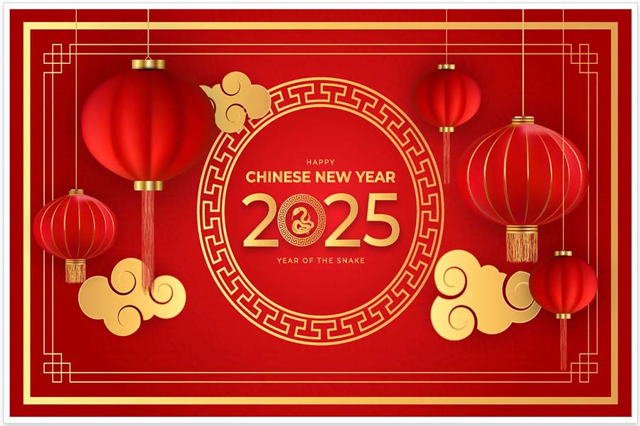 休日の通知 - 中年新年2025年
